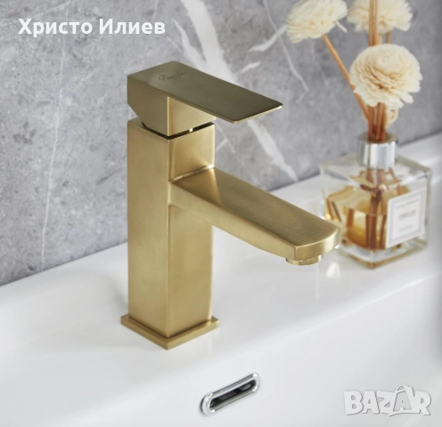 Златен Смесител за мивка Неръждаема стомана, снимка 3 - Смесители - 52017276