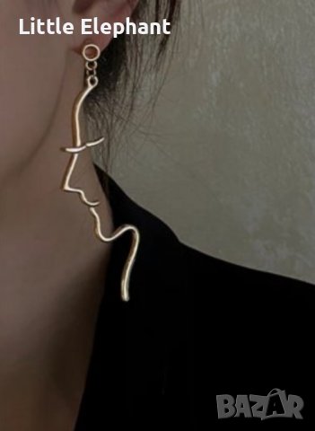 New trend Сребърни абстрактни обеци лица"America and Europe",колекция Art/нови