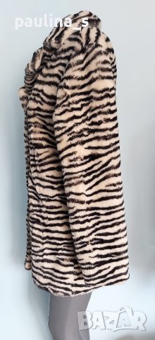 Луксозен дизайнерски кожух в зебра принт / голям размер , снимка 6 - Палта, манта - 44323367