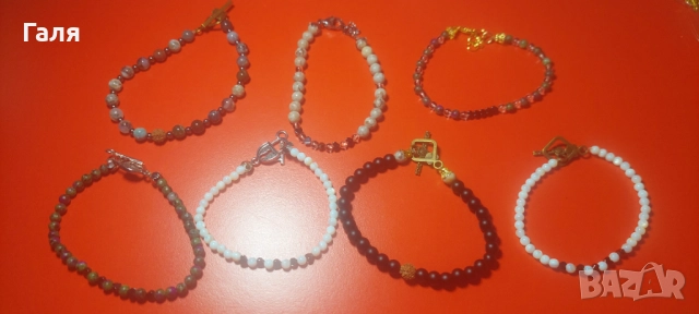 Гривни от перли и  естествени камъни//Комплект гривна и колие с пеперуда, снимка 8 - Колиета, медальони, синджири - 51428554