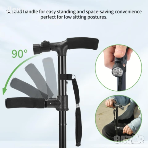 Модерен сгъваем Бастун с LED осветление /Нов/, снимка 3 - Бастуни - 51393486