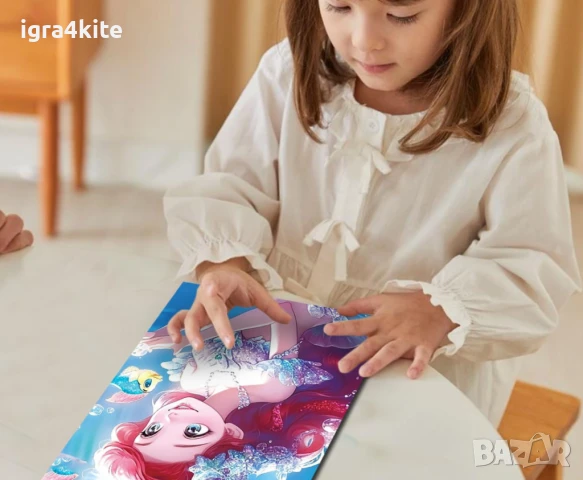 НОВО! 4 модела Луксозни блестящи пъзели с брокат 100 ч. с феи и принцесиза за момичета , снимка 6 - Игри и пъзели - 51359187