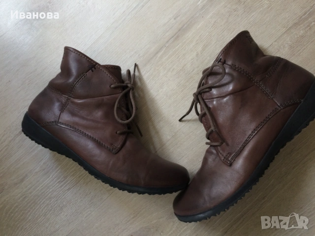 Почти нови,кафеви ботички Josef Seibel - естественна кожа.., снимка 2 - Дамски боти - 54043991