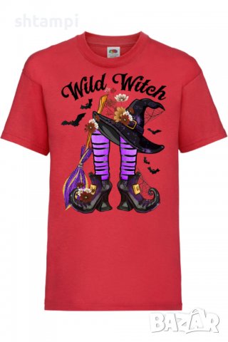 Детска тениска Wild Witch,Halloween,Хелоуин,Празник,Забавление,Изненада,Обичаи,, снимка 3 - Детски тениски и потници - 38158840