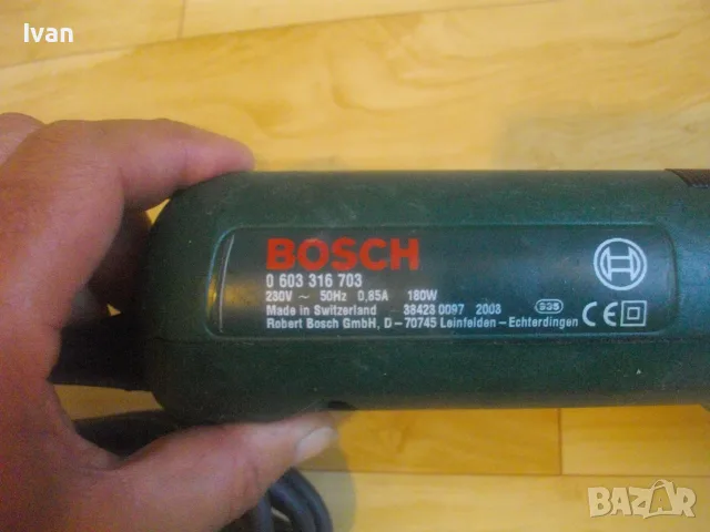 ШВЕЙЦАРСКО ОРИГИНАЛНО ЕЛ. ДЛЕТО МАШИНА ШАБЪР С 3 СКОРОСТИ 180 ВАТА BOSCH  PSE180E 2003г. за стъргане, снимка 15 - Други инструменти - 55710659