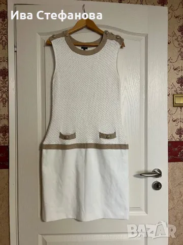 Стилна нова  класическа елегантна бяла рокля тип Chanel , снимка 4 - Рокли - 48228584