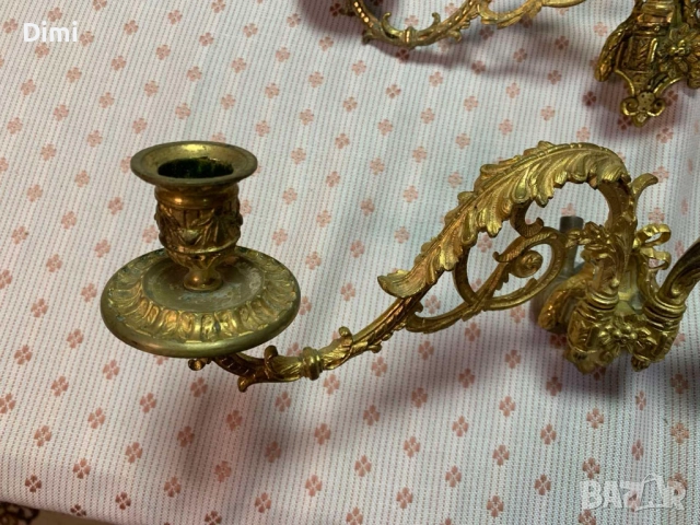 Свещници за пиано - уникално красиви позлатени Франция ок. 1850, снимка 13 - Антикварни и старинни предмети - 52367218