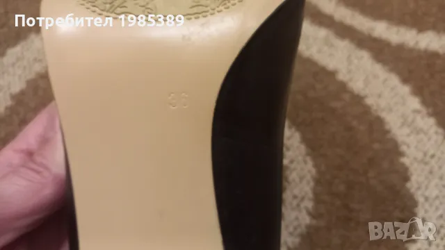 Черни обувки от естествена кожа на ток 5th Аvenue, снимка 3 - Дамски обувки на ток - 47395578