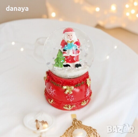 6237 Коледно преспапие с Дядо Коледа снежна топка, 7 см, снимка 4 - Декорация за дома - 52051203