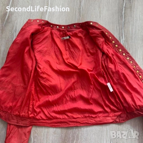 Imperial кожено мото яке дамско червено, снимка 6 - Якета - 52288169