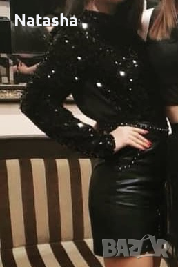 Блуза с пайети, снимка 3 - Блузи с дълъг ръкав и пуловери - 44341074