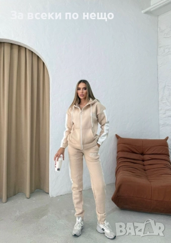 Дамски Памучен Ватиран Спортен Комплект🔝Дамски Спортен Екип - Налични Различни Цветове Код S211