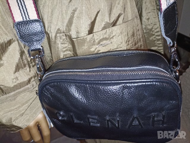 CLENAH-Черна малка кожена чанта, снимка 2 - Чанти - 42870834