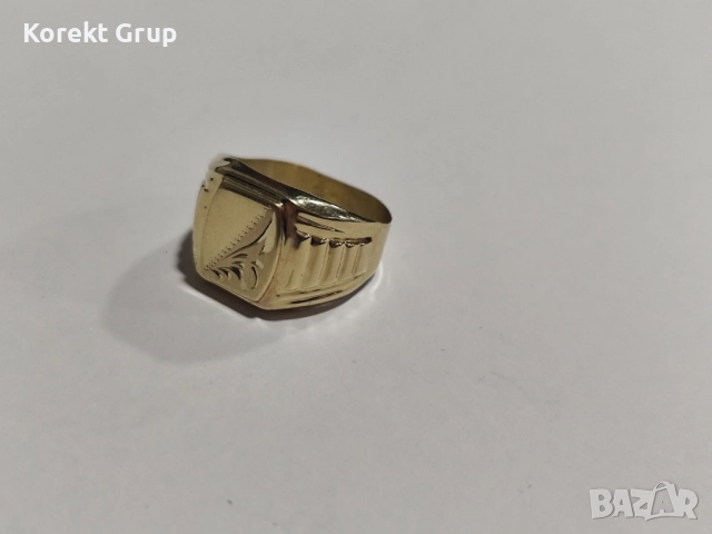 Златен мъжки пръстен 14к, снимка 3 - Пръстени - 52901282