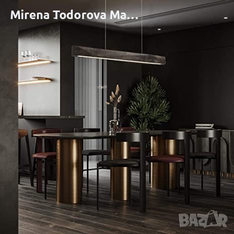 LED ЛЕД висяща лампа, Дървена с регулируема височина, с дистанционно, снимка 3 - Лампи за таван - 38309414