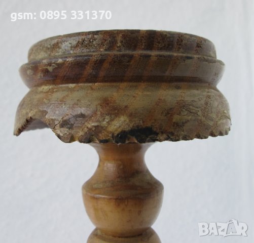 стар дървен свещник антика, снимка 5 - Антикварни и старинни предмети - 40211908