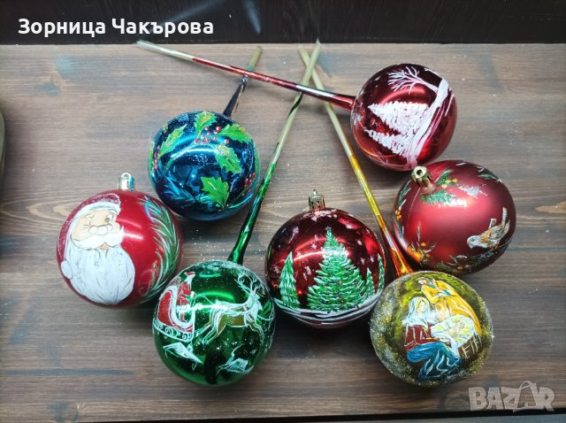 Стъклени ръчно рисувани коледни топки в Декорация за дома в гр. Добрич -  ID42829427 — Bazar.bg