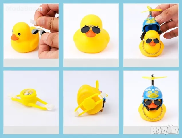 Малко жълто пате декорация за интериора на автомобил с каска, снимка 4 - Декорация за дома - 48504464