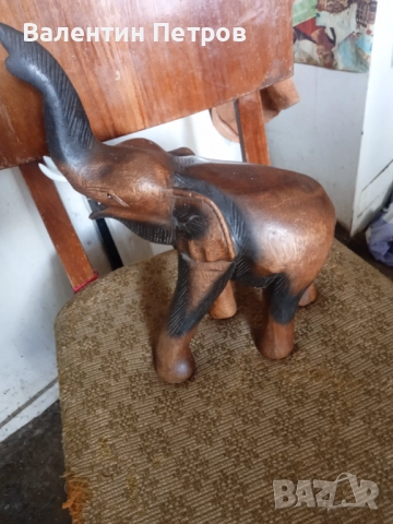 Дървена статуетка слон, снимка 2 - Декорация за дома - 52603262
