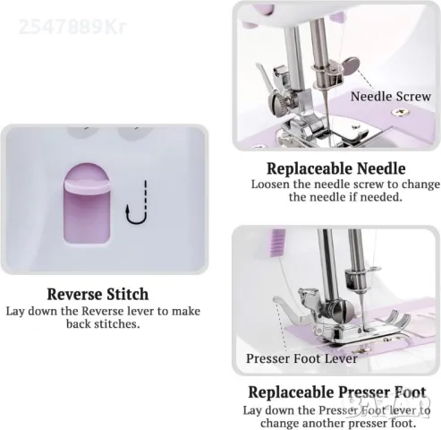 Мини шевна машина с 12 различни вида шевове SM-505A, снимка 5 - Шевни машини - 49166569