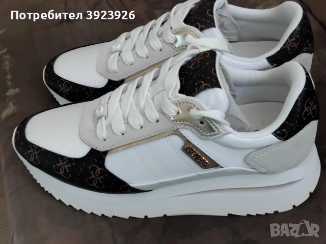 Нови дамски  кожени маратонки GUESS 38 номер, снимка 2 - Маратонки - 52965929