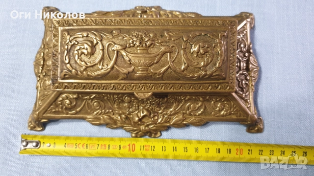 Старинен бронзов писалищен аксесоар, снимка 7 - Антикварни и старинни предмети - 52791932