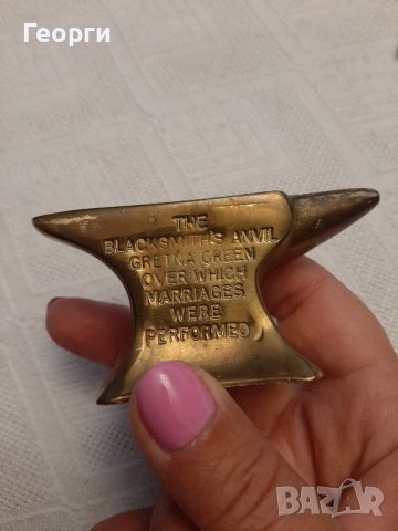 Бронз наковалня с надписи, снимка 3 - Декорация за дома - 42633548