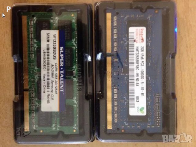 2 х 2Gb ( 4GB) ram памет за лаптоп 204 пина , снимка 1 - Части за лаптопи - 27443332