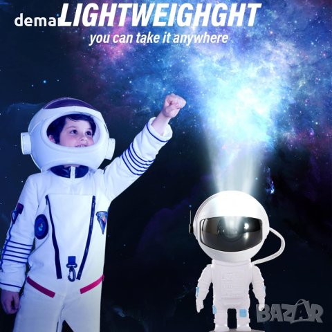 Светлинен галактически проектор астронавт нощна лампа за деца, снимка 6 - Детски нощни лампи - 44148705