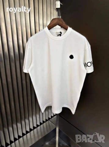 Moncler Нова Бяла Мъжка Тениска Монклер 