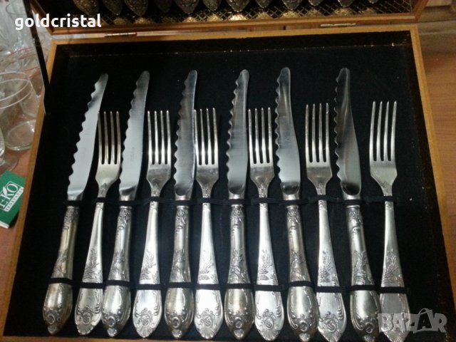 Руски посребрени прибори за хранене мнц , снимка 4 - Антикварни и старинни предмети - 39470868