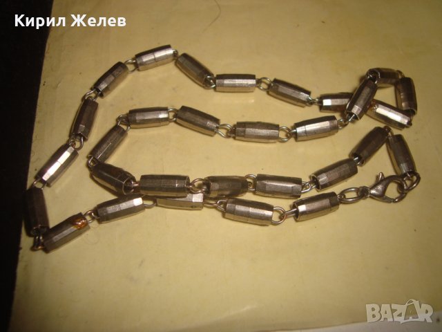 СРЕБРИСТ ЛАНЕЦ ВЕРИЖКА КЮСТЕК КОЛИЕ ИНТЕРЕСНА ОРИГИНАЛНА ПЛЕТКА 24331, снимка 6 - Колиета, медальони, синджири - 33956894