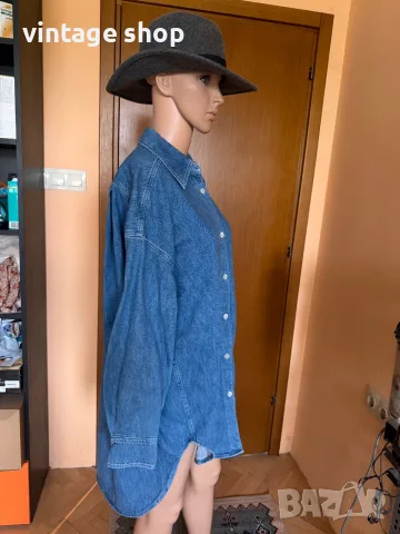 Дънкова зимна риза Arket, oversize модел, снимка 4 - Ризи - 56449088