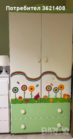 Детско легло с чекмеджета + гардероб  комплект, снимка 3 - Мебели за детската стая - 54058798
