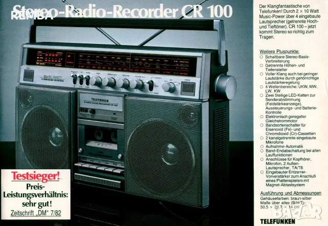 TELEFUNKEN CR 100, снимка 16 - Радиокасетофони, транзистори - 56140813