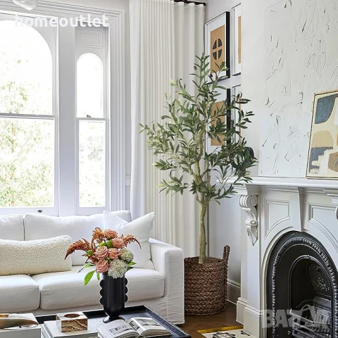 ПРОМОЦИЯ Изкуствено маслиново дърво с енергоспестяващи лед светлини, к-т от 2 бр, 122см A-GE23002, снимка 4 - Изкуствени цветя - 50948753