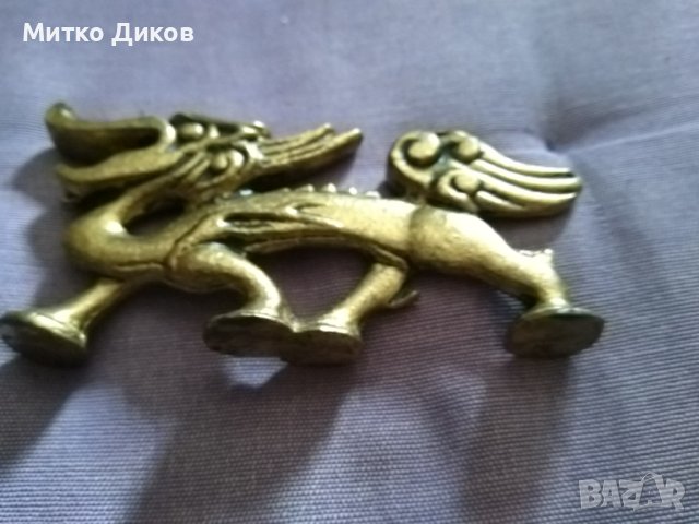 Дракон отварачка бронзова рядка 111х52х18мм-200 грама, снимка 2 - Други ценни предмети - 44404685
