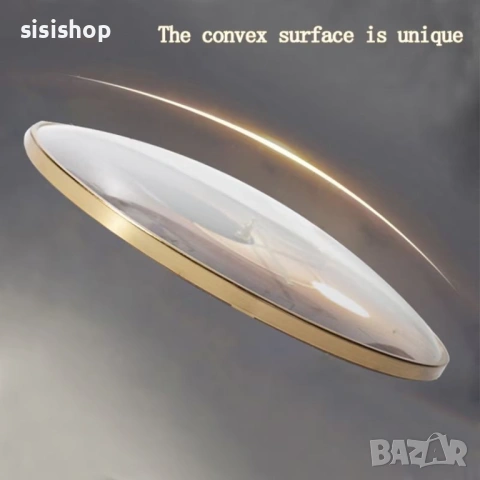 Стенен часовник за дома и офиса – Дизайн от дърво и стъкло в бяло и златно (Ø 30 см) 4445, снимка 2 - Стенни часовници - 53978485