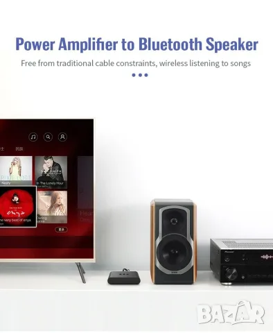 Bluetooth 5.3 аудио приемник 1TECH BLS-B21, NFC, AUX, RCA, Hands-Free, 2 телефона, снимка 12 - Ресийвъри, усилватели, смесителни пултове - 56314258