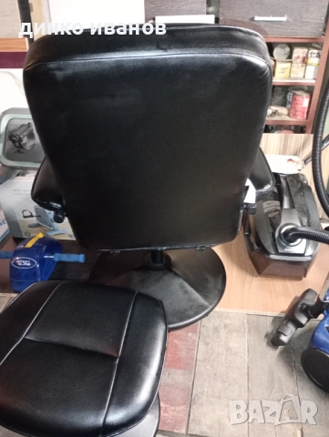 Релакс стол с табуретка кожени, снимка 6 - Столове - 53254069