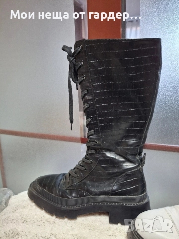 Боти стилни Zara р40 два броя заедно, снимка 5 - Дамски боти - 52277722