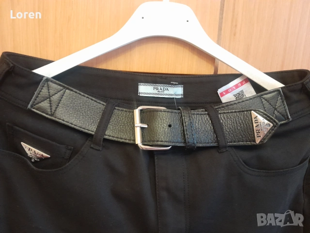 * Prada*Черен панталон надолу разкроен , снимка 5 - Панталони - 54144619