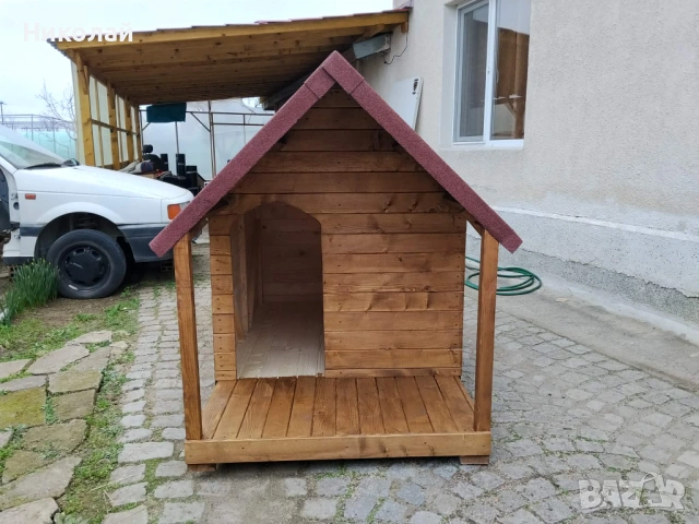 Дървена къща за големи кучета Алабай Кане Корсо големи породи кучета , кучешка колиба къща куче, снимка 7 - За кучета - 53904818