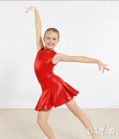 Красива рокля за спортни танци до 150 см., снимка 2 - Детски рокли и поли - 54145169