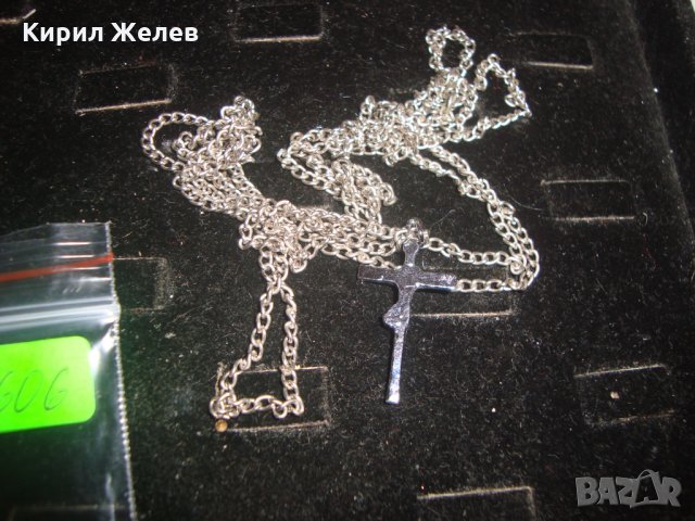 СРЕБРИСТО НАГРЪДНО КРЪСТЧЕ с ДЪЛГА ВЕРИЖКА 16606, снимка 7 - Колиета, медальони, синджири - 30691315