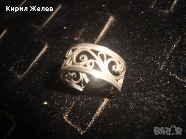 АРТ ДЕКО СРЕБЪРЕН ФИЛИГРАНЕН МАЙСТОРСКА АЖУРНА ЮВЕЛИРНА ИЗРАБОТКА НЕЖЕН ПРЪСТЕН СРЕБРО 17073, снимка 10 - Антикварни и старинни предмети - 31196134