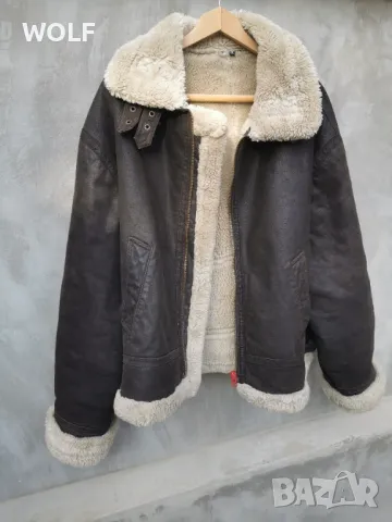 Немско естествена кожа и косъм зимно яке ХХL, снимка 9 - Якета - 48604866