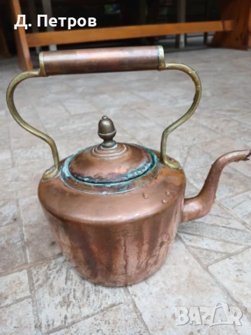 Стар меден чайник, снимка 7 - Антикварни и старинни предмети - 50568510