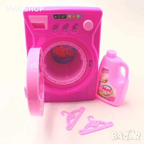 Детска пералня играчка с въртящ се барабан и препарат, снимка 1