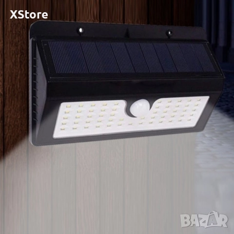 Соларна LED лампа с 55 диода, силна светлина, снимка 7 - Лед осветление - 51956994